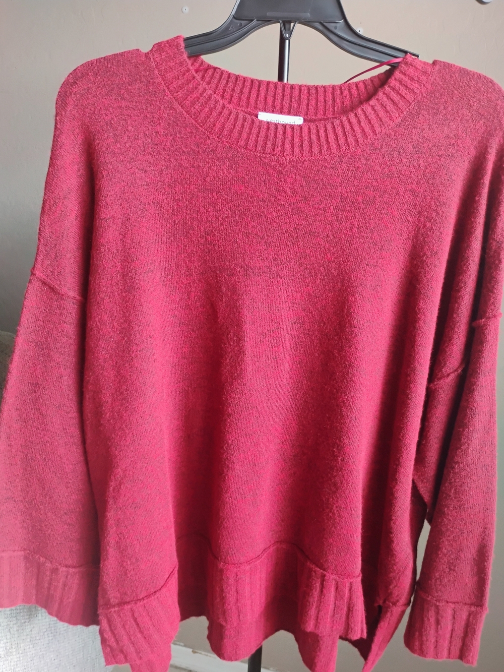Westbound Ribbed Crewneck Sweater in Burgundy Size 3X NWT